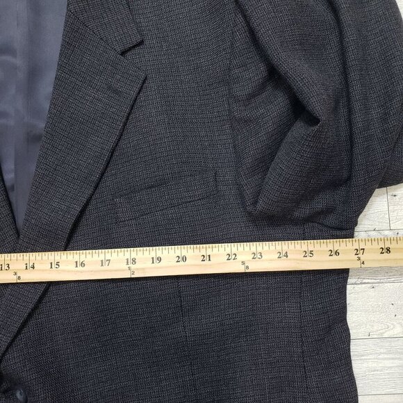 Pronto Uomo Tweed Lambswool Blazer Sport Coat Suit Jacket Dark Blue Mens 52R - Picture 8 of 12
